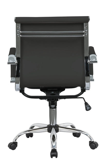 Harris Mid-Back Leather Adjustable Office Conference Chair with Armrests - Elax Furniture