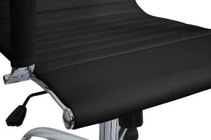Harris Mid-Back Leather Adjustable Office Conference Chair with Armrests - Elax Furniture