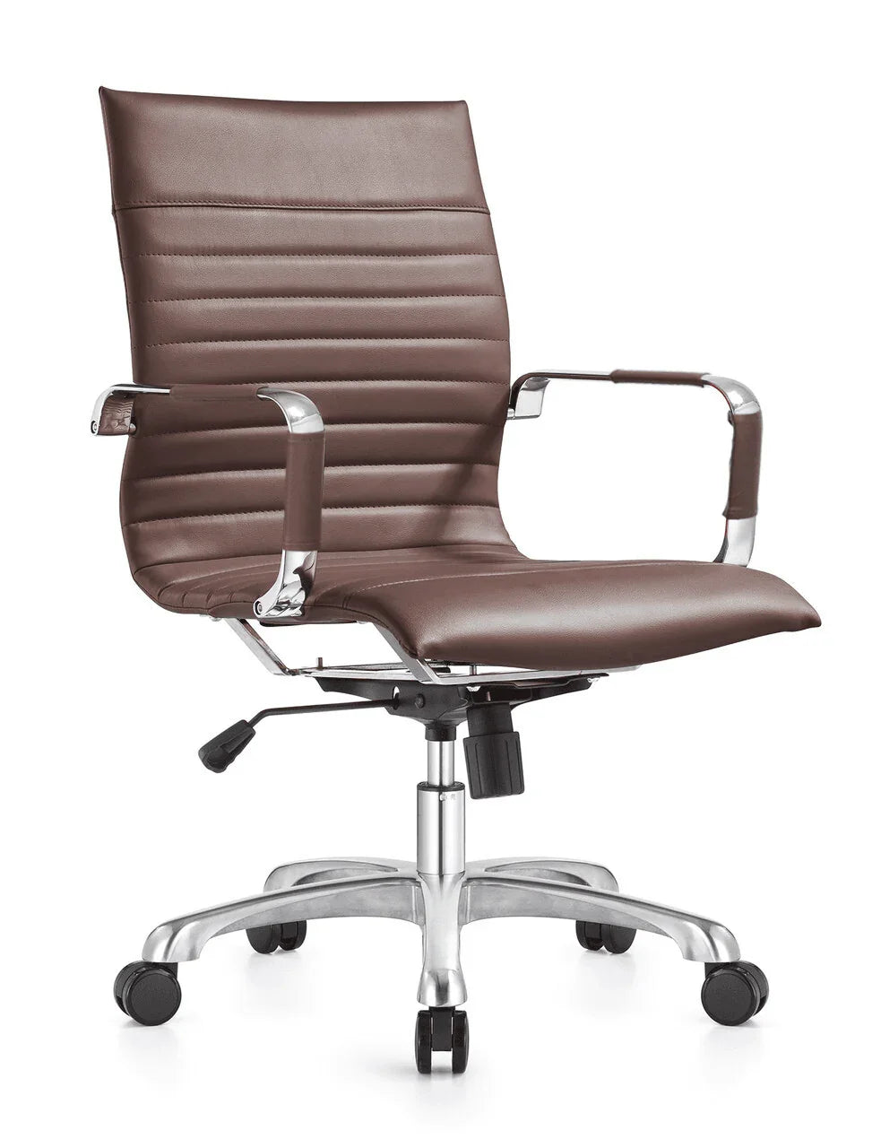 Harris Mid-Back Leather Adjustable Office Conference Chair with Armrests - Elax Furniture