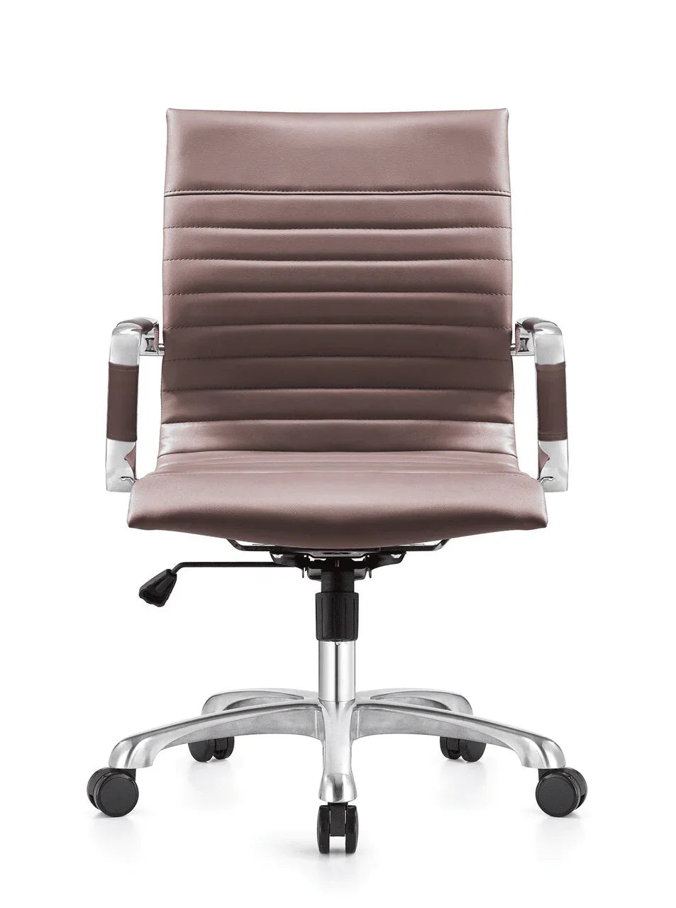 Harris Mid-Back Leather Adjustable Office Conference Chair with Armrests - Elax Furniture