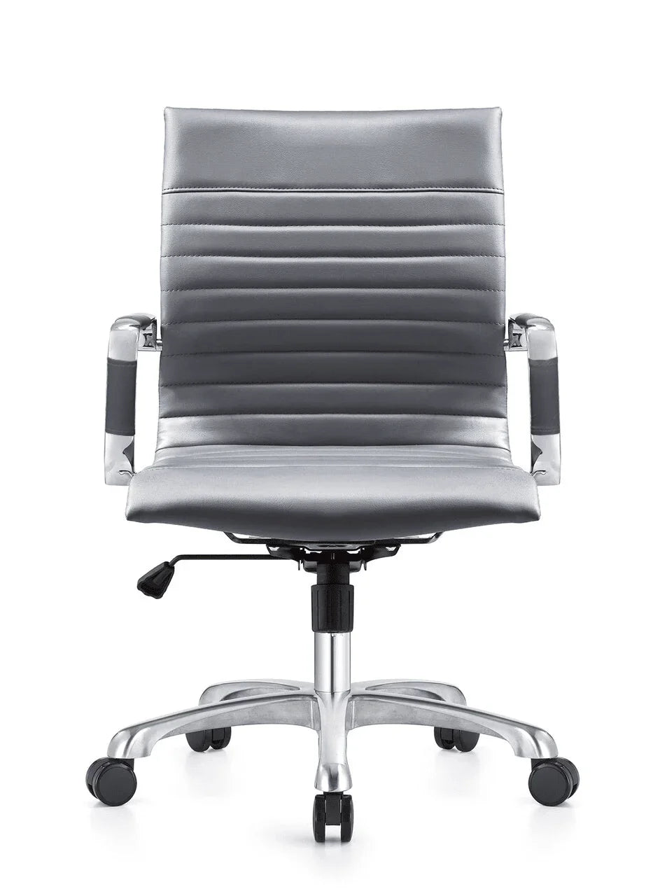Harris Mid-Back Leather Adjustable Office Conference Chair with Armrests - Elax Furniture