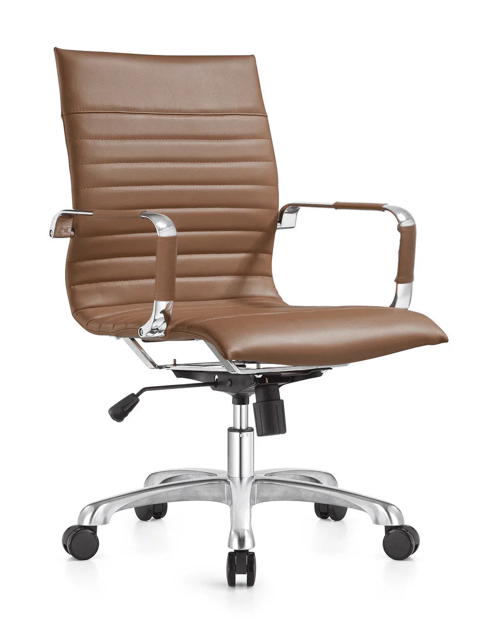 Harris Mid-Back Leather Adjustable Office Conference Chair with Armrests - Elax Furniture