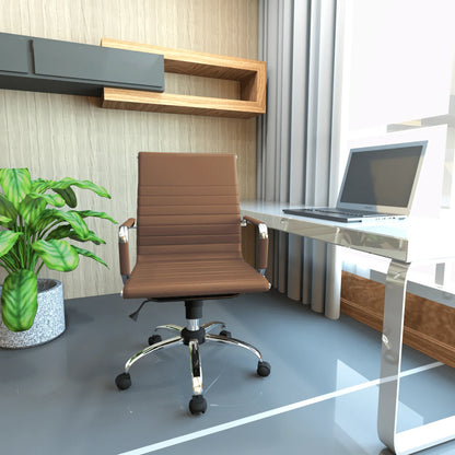 Harris Mid-Back Leather Adjustable Office Conference Chair with Armrests - Elax Furniture
