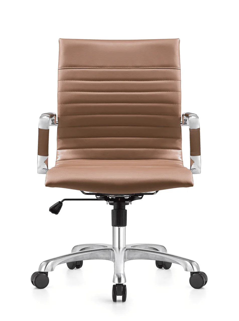 Harris Mid-Back Leather Adjustable Office Conference Chair with Armrests - Elax Furniture