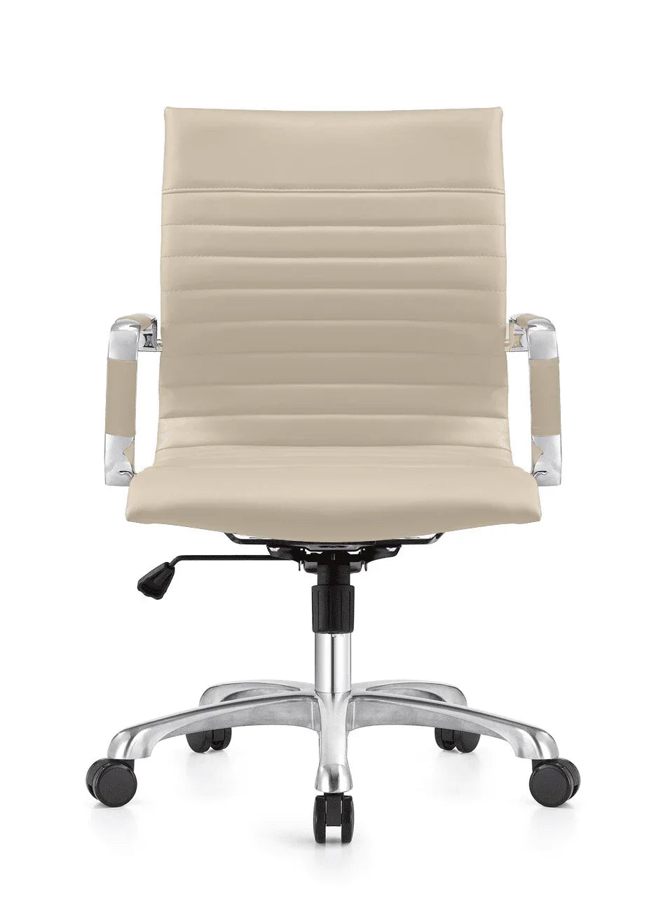 Harris Mid-Back Leather Adjustable Office Conference Chair with Armrests - Elax Furniture