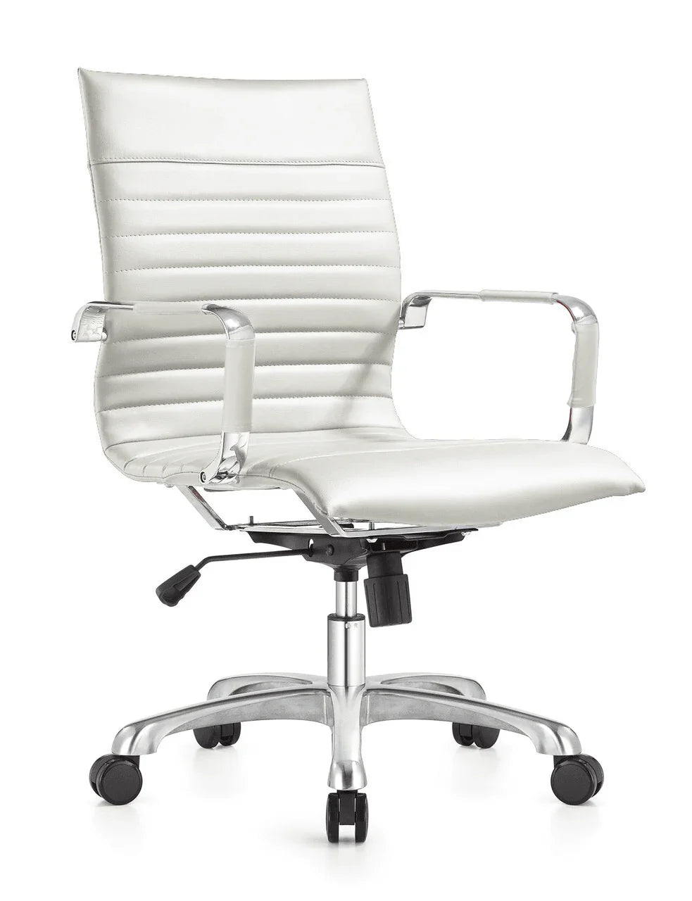 Harris Mid-Back Leather Adjustable Office Conference Chair with Armrests - Elax Furniture