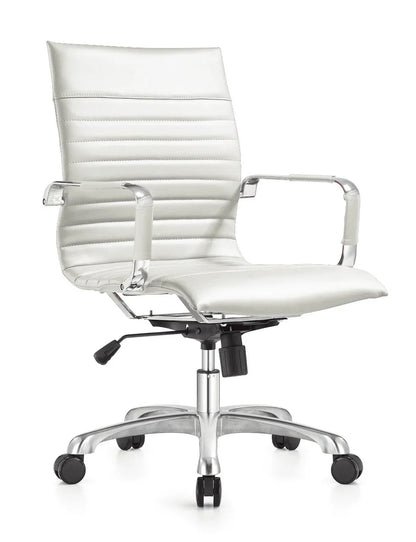 Harris Mid-Back Leather Adjustable Office Conference Chair with Armrests - Elax Furniture