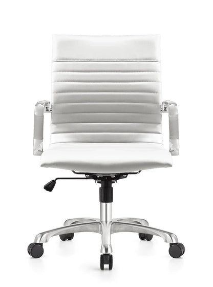 Harris Mid-Back Leather Adjustable Office Conference Chair with Armrests - Elax Furniture