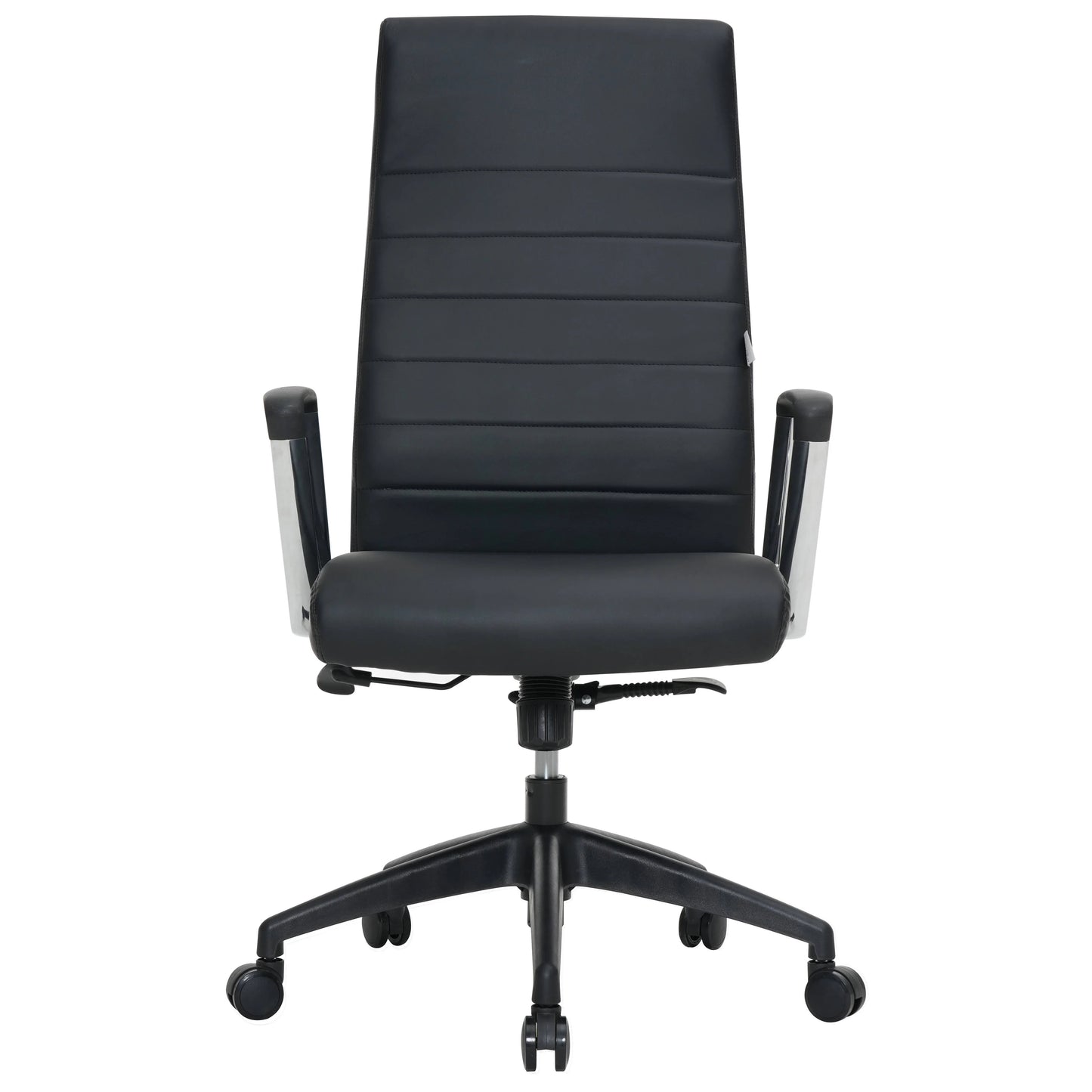 Hilton High-Back Leather Office Chair Adjustable Seat Height in Nylon - Elax Furniture