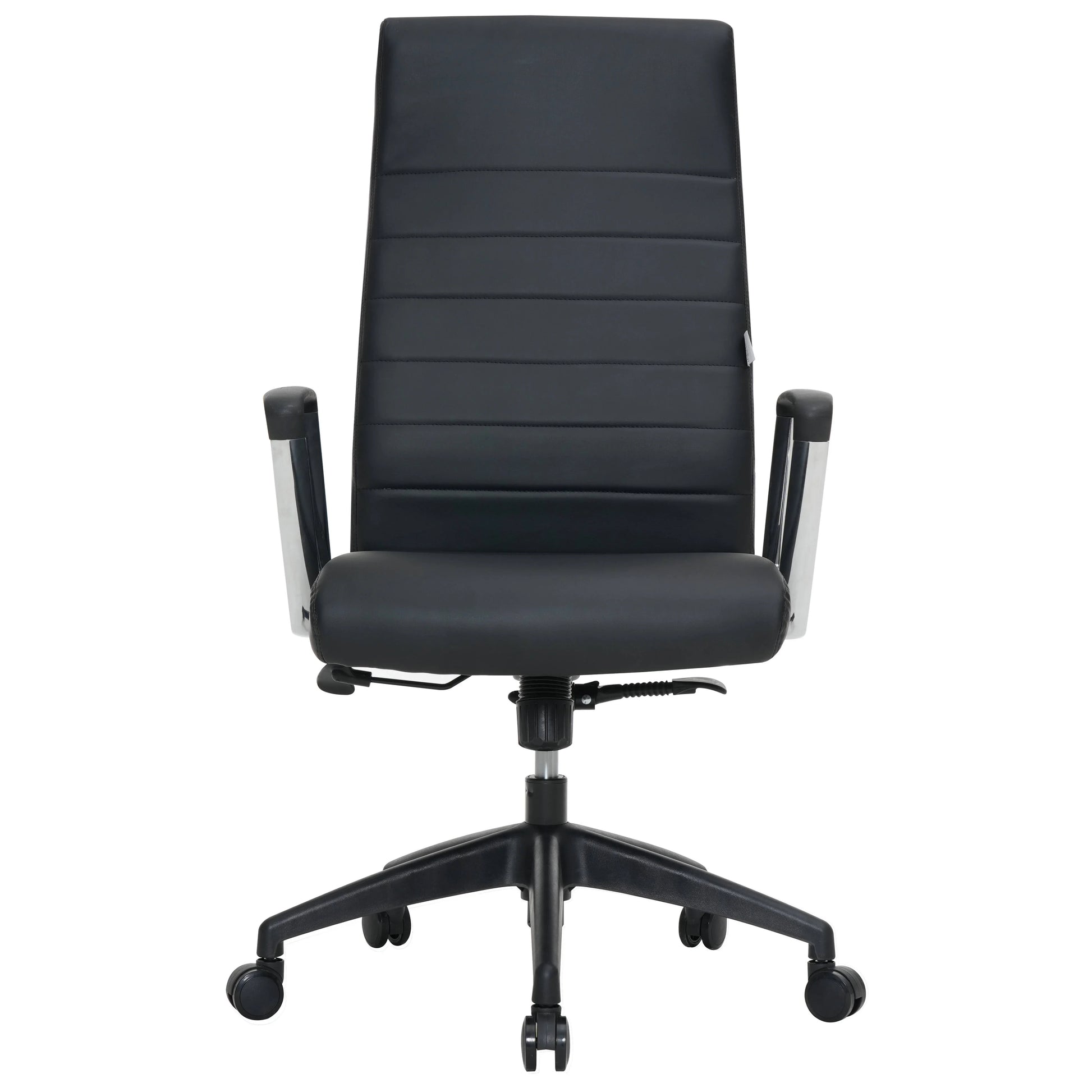 Hilton High-Back Leather Office Chair Adjustable Seat Height in Nylon - Elax Furniture