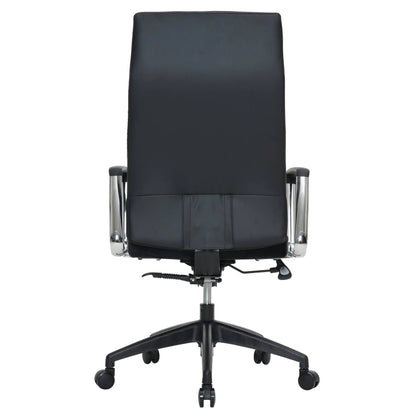 Hilton High-Back Leather Office Chair Adjustable Seat Height in Nylon - Elax Furniture