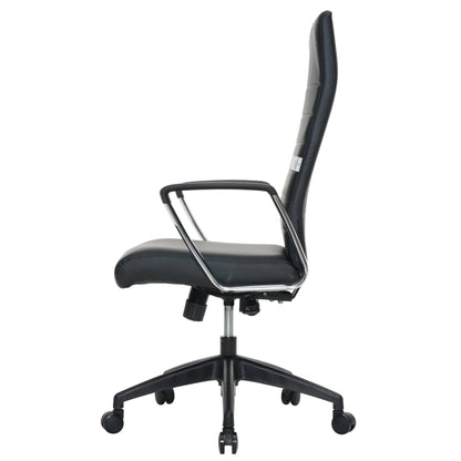 Hilton High-Back Leather Office Chair Adjustable Seat Height in Nylon - Elax Furniture