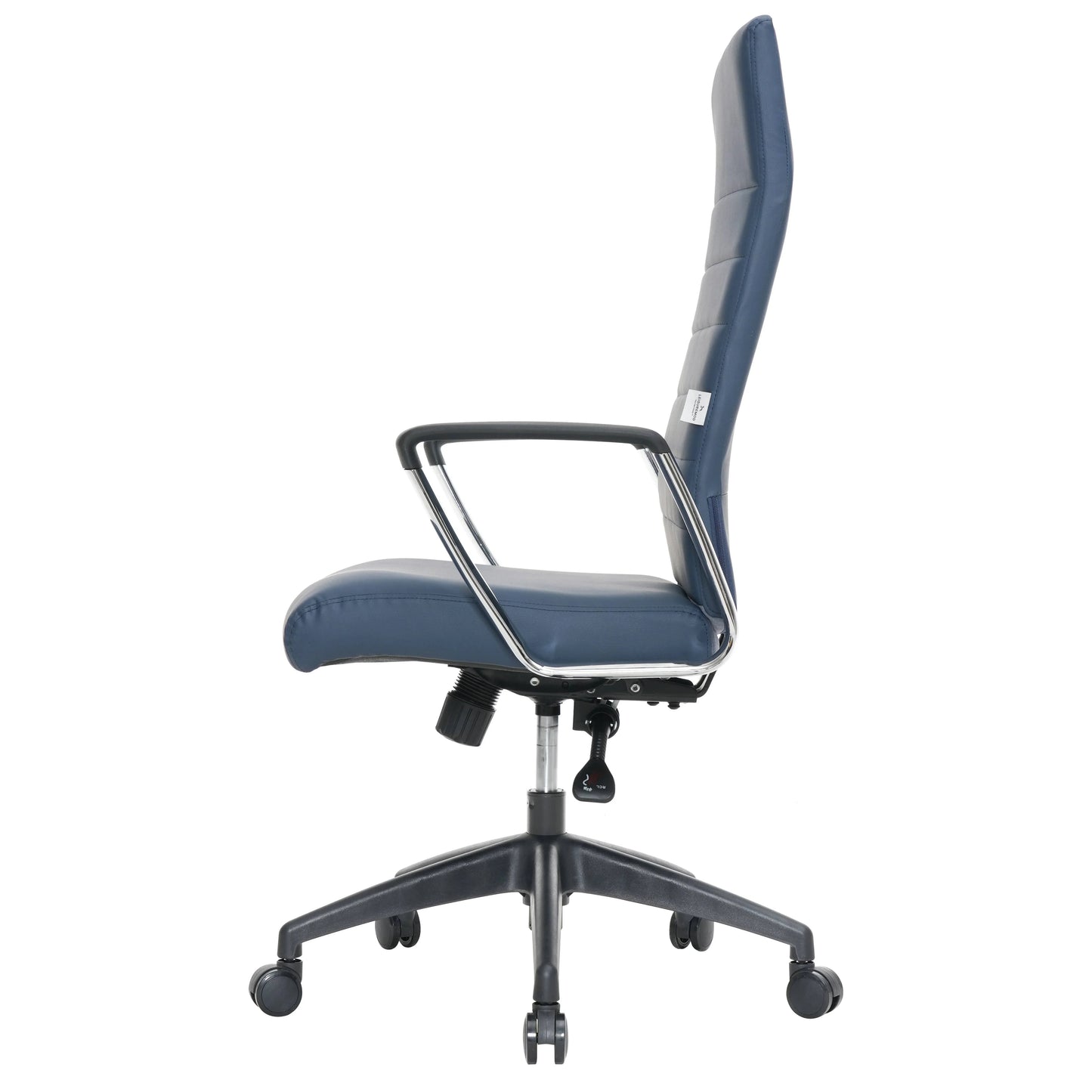 Hilton High-Back Leather Office Chair Adjustable Seat Height in Nylon - Elax Furniture