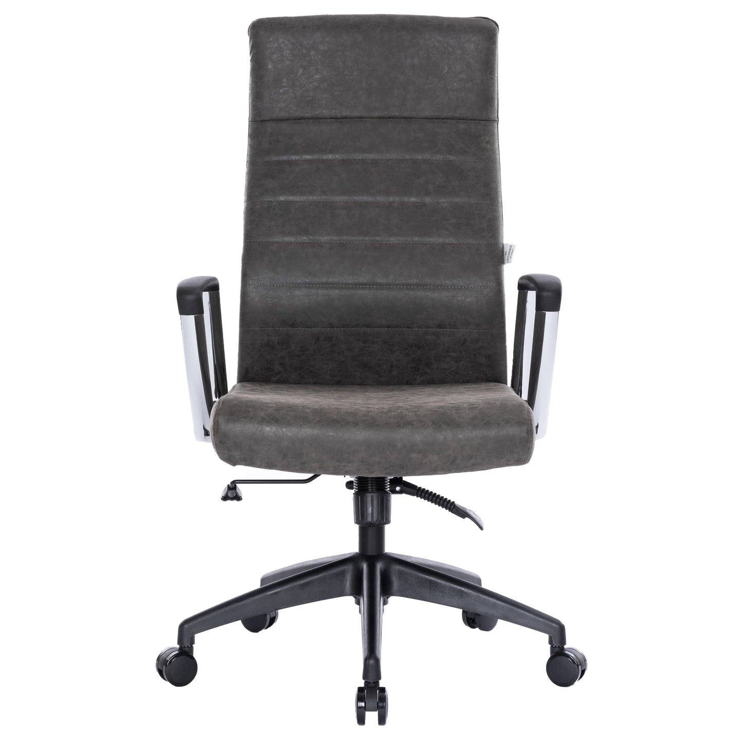 Hilton High-Back Leather Office Chair Adjustable Seat Height in Nylon - Elax Furniture