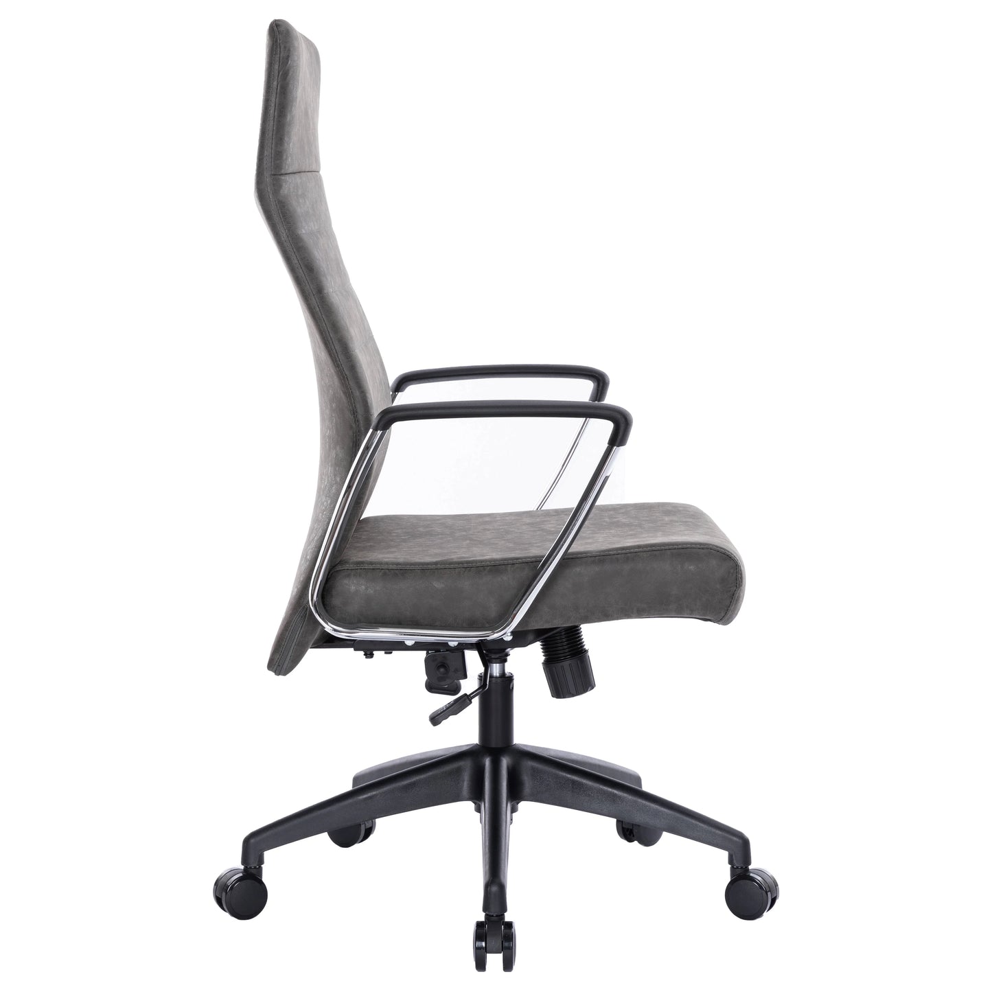 Hilton High-Back Leather Office Chair Adjustable Seat Height in Nylon - Elax Furniture