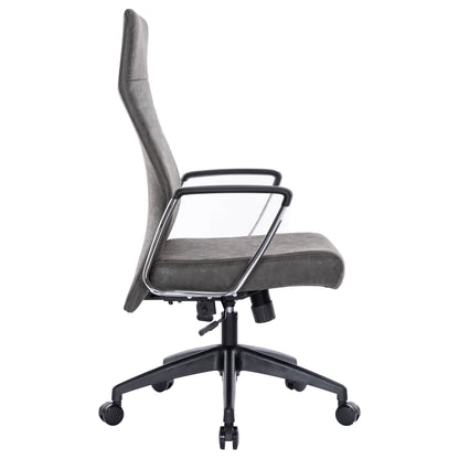 Hilton High-Back Leather Office Chair Adjustable Seat Height in Nylon - Elax Furniture