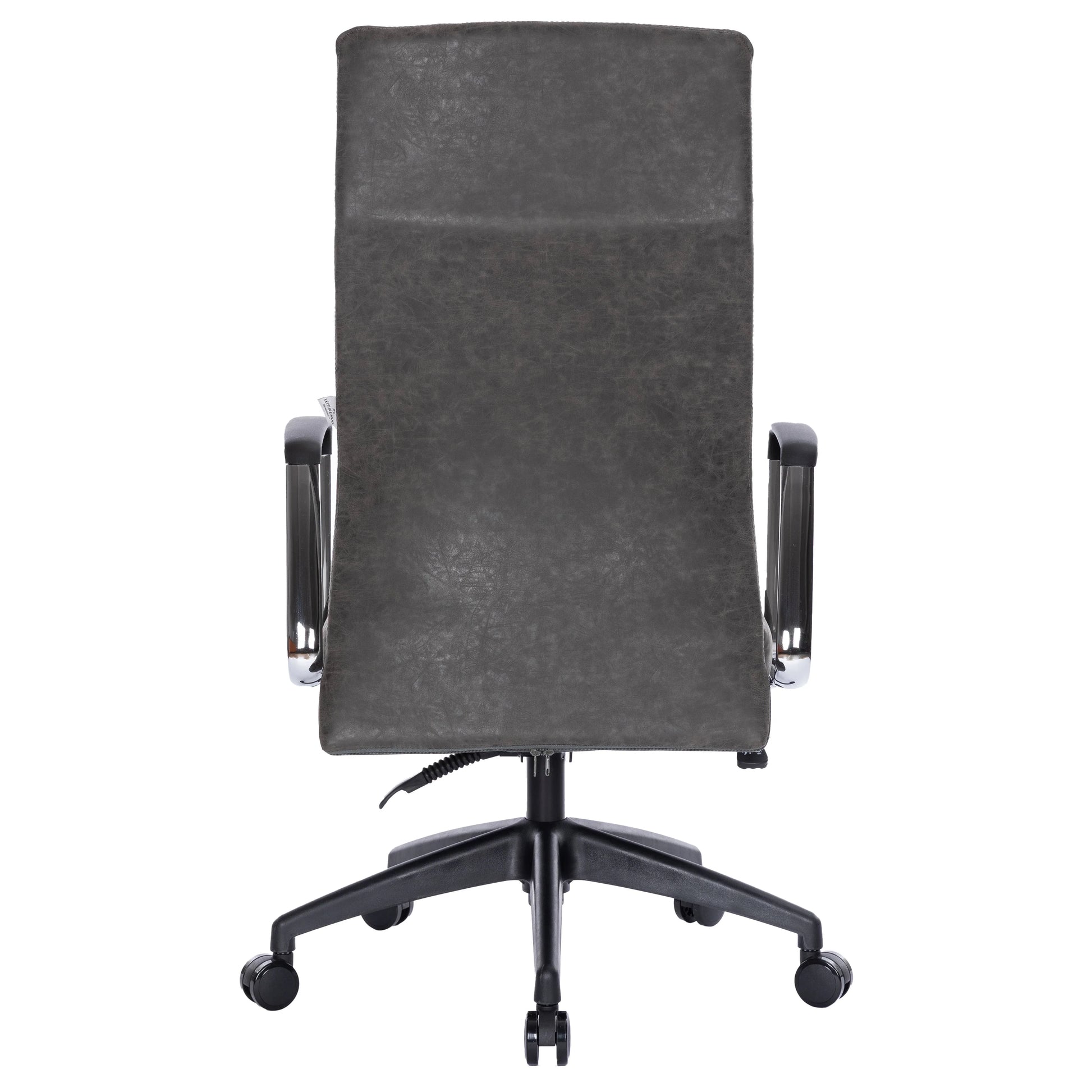 Hilton High-Back Leather Office Chair Adjustable Seat Height in Nylon - Elax Furniture