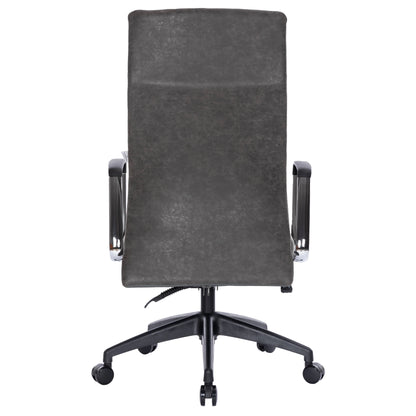 Hilton High-Back Leather Office Chair Adjustable Seat Height in Nylon - Elax Furniture