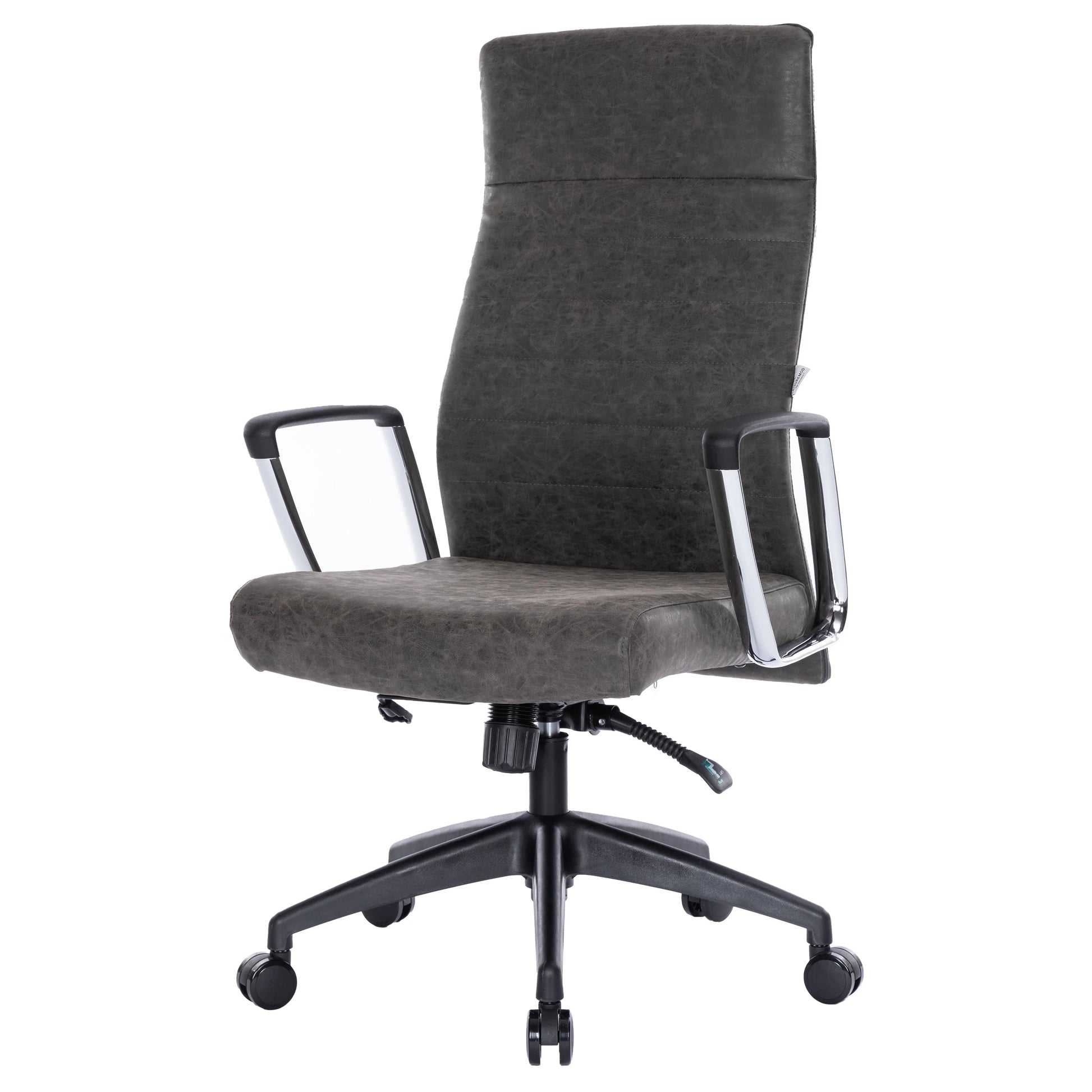 Hilton High-Back Leather Office Chair Adjustable Seat Height in Nylon - Elax Furniture