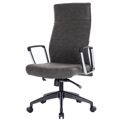 Hilton High-Back Leather Office Chair Adjustable Seat Height in Nylon - Elax Furniture