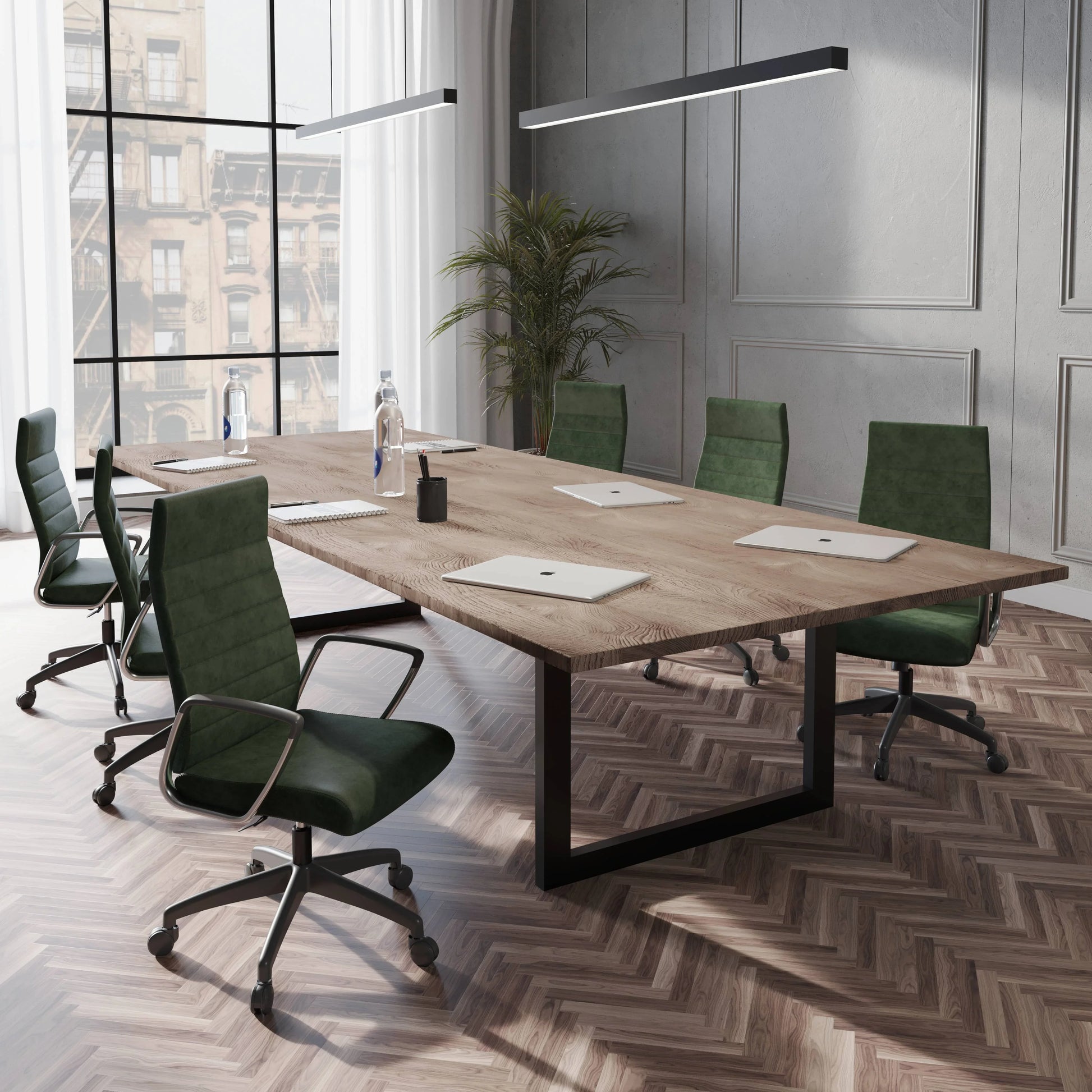 Hilton High-Back Leather Office Chair Adjustable Seat Height in Nylon - Elax Furniture