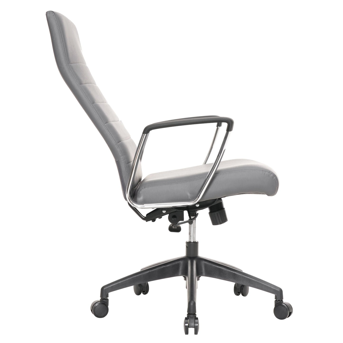 Hilton High-Back Leather Office Chair Adjustable Seat Height in Nylon - Elax Furniture