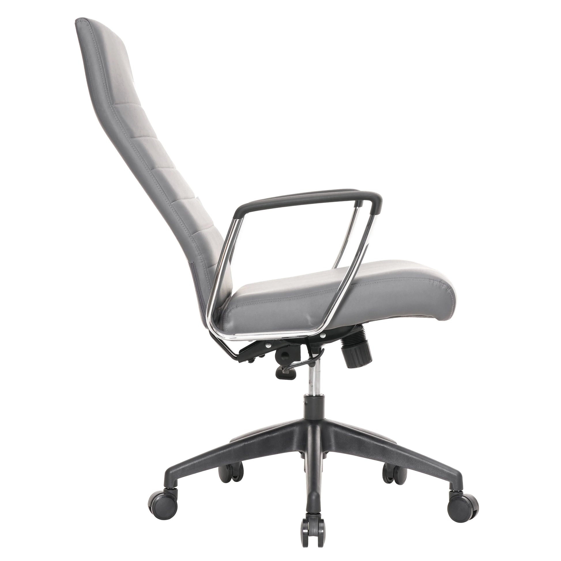 Hilton High-Back Leather Office Chair Adjustable Seat Height in Nylon - Elax Furniture