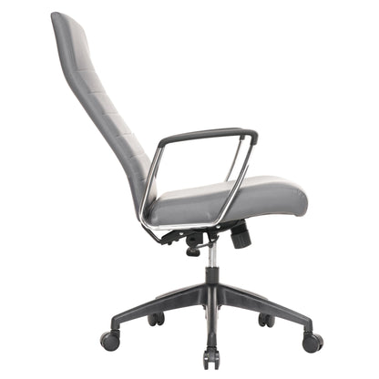Hilton High-Back Leather Office Chair Adjustable Seat Height in Nylon - Elax Furniture
