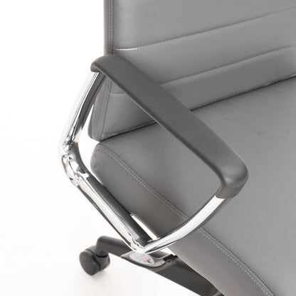 Hilton High-Back Leather Office Chair Adjustable Seat Height in Nylon - Elax Furniture