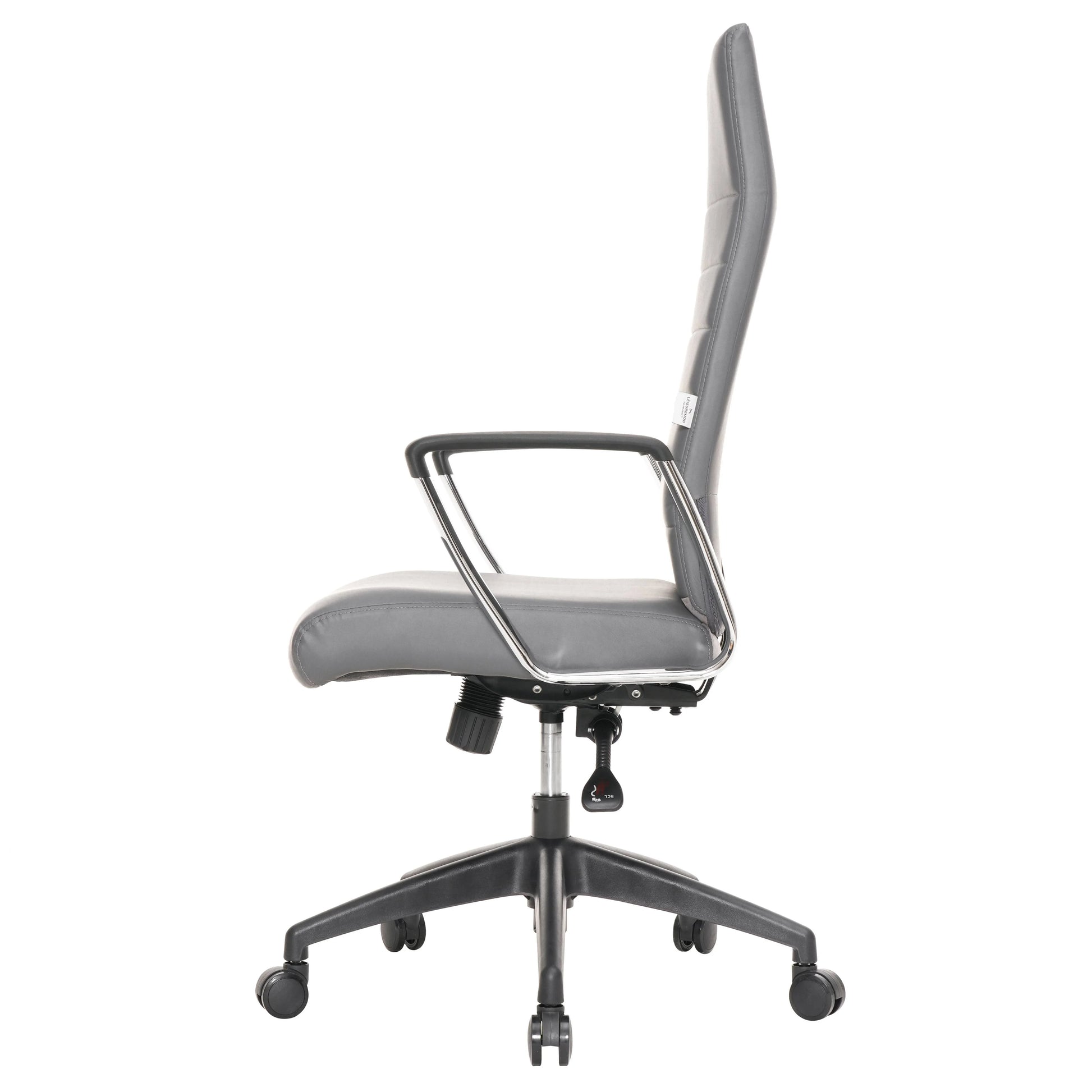 Hilton High-Back Leather Office Chair Adjustable Seat Height in Nylon - Elax Furniture