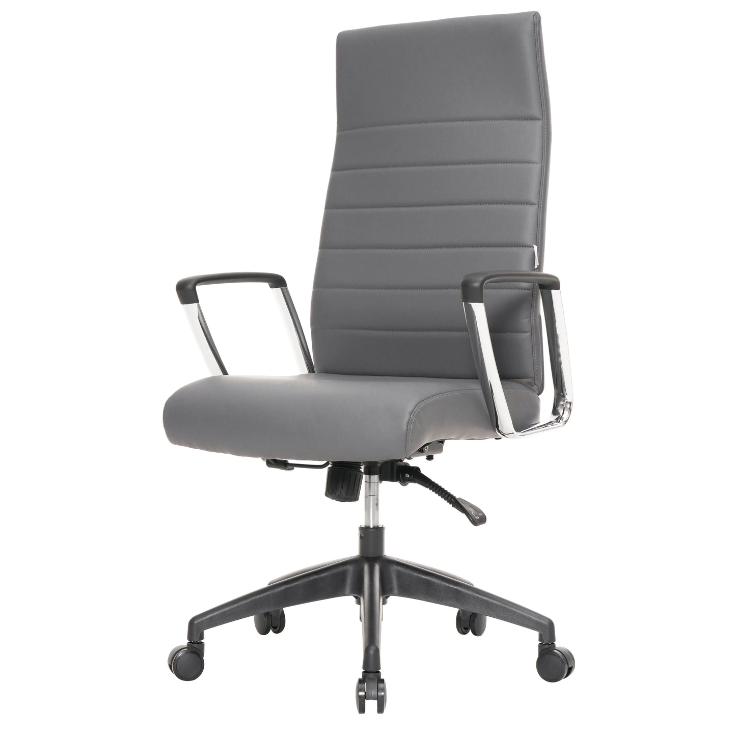 Hilton High-Back Leather Office Chair Adjustable Seat Height in Nylon - Elax Furniture