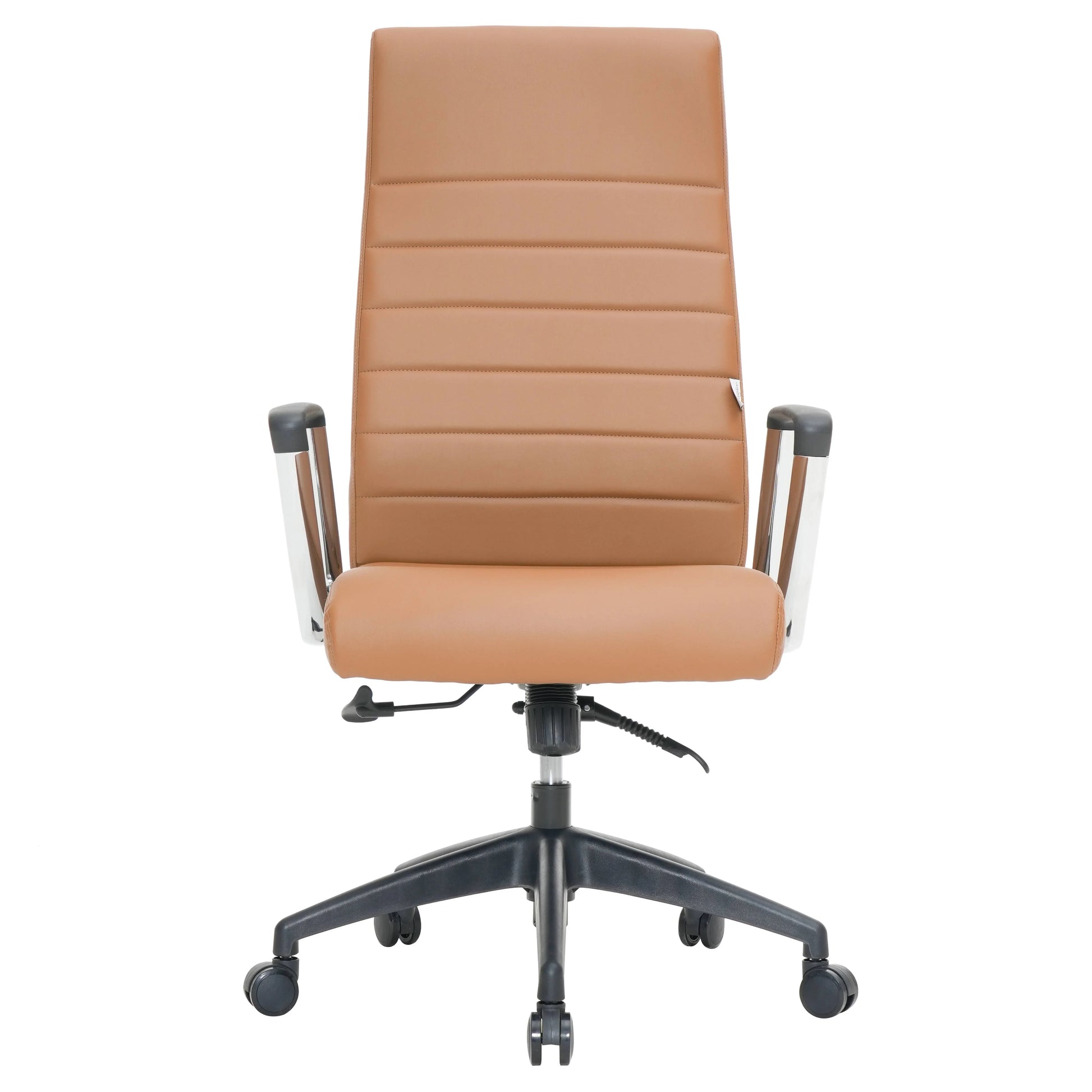 Hilton High-Back Leather Office Chair Adjustable Seat Height in Nylon - Elax Furniture