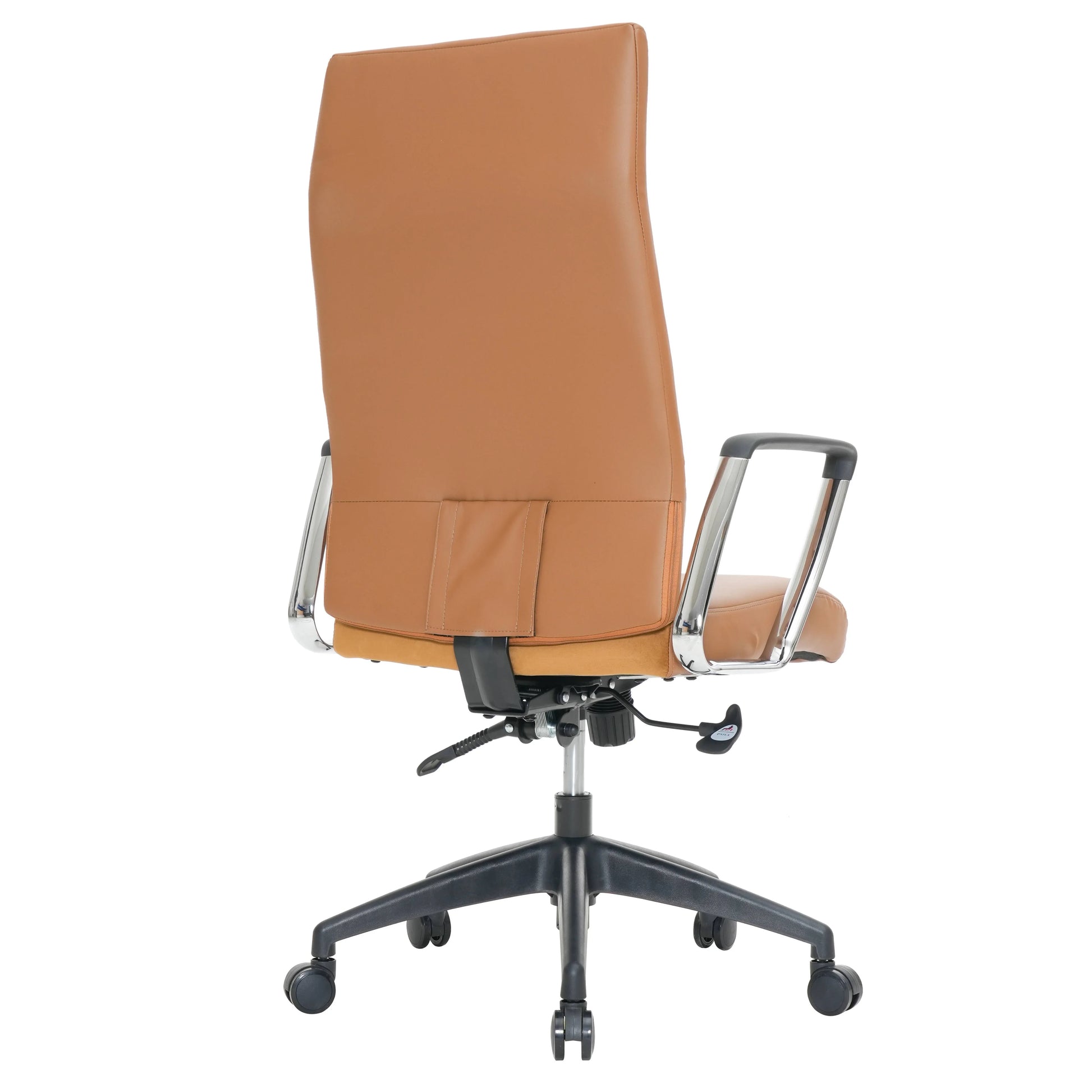 Hilton High-Back Leather Office Chair Adjustable Seat Height in Nylon - Elax Furniture