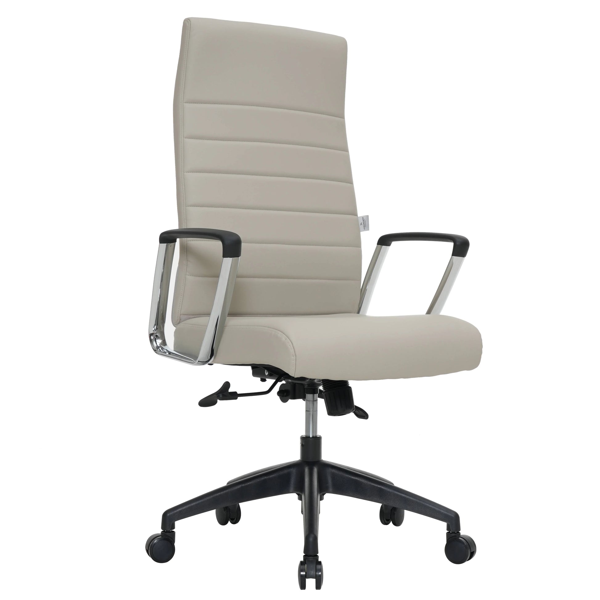 Hilton High-Back Leather Office Chair Adjustable Seat Height in Nylon - Elax Furniture