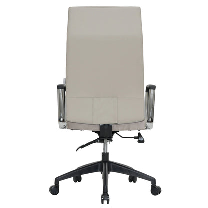 Hilton High-Back Leather Office Chair Adjustable Seat Height in Nylon - Elax Furniture