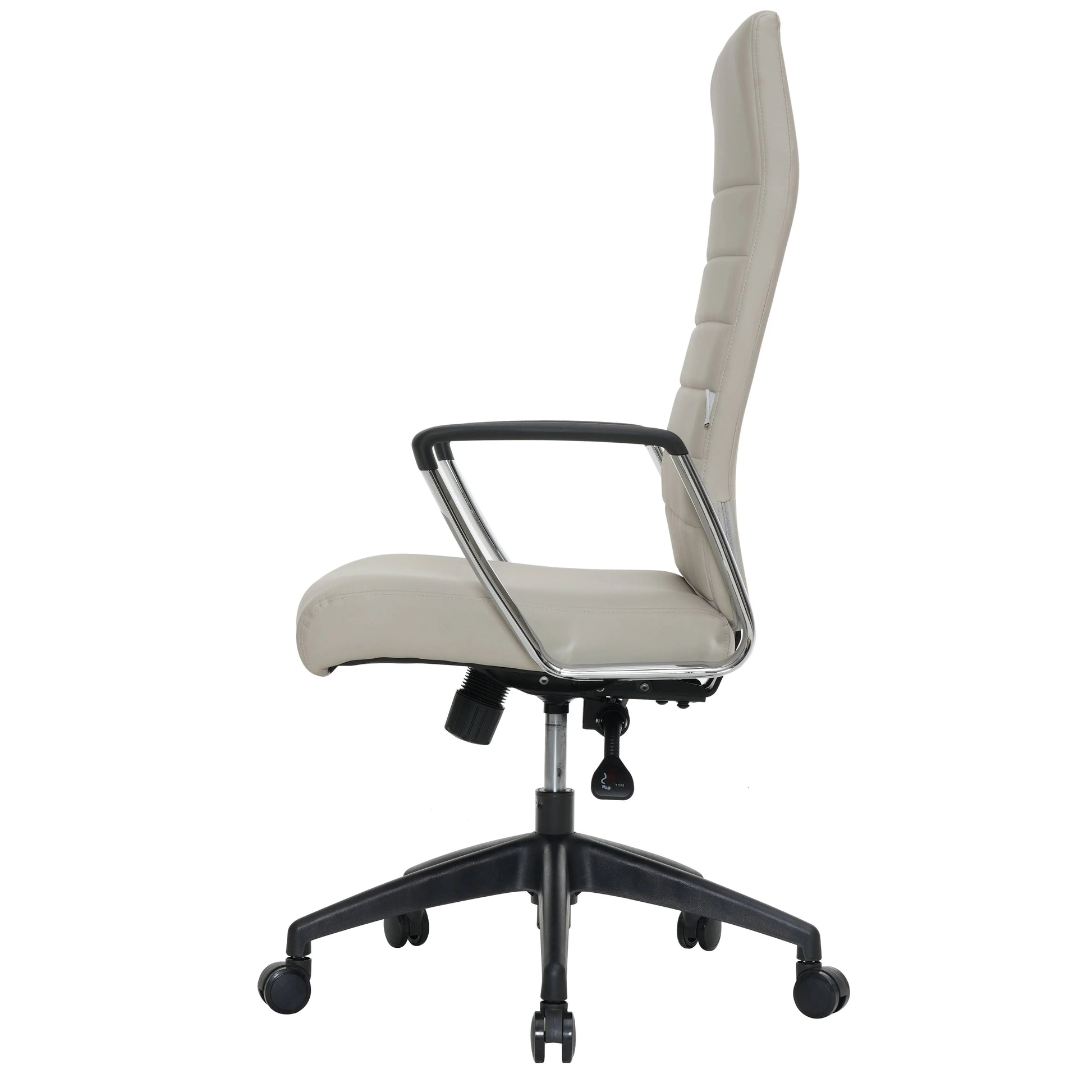 Hilton High-Back Leather Office Chair Adjustable Seat Height in Nylon - Elax Furniture