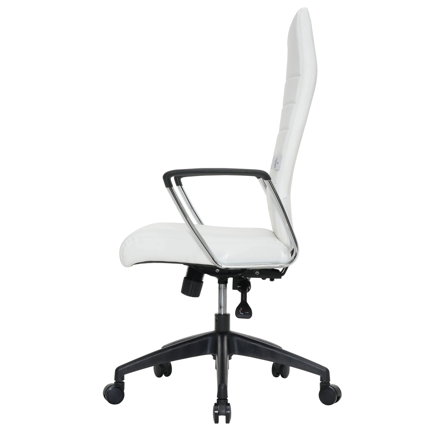 Hilton High-Back Leather Office Chair Adjustable Seat Height in Nylon - Elax Furniture