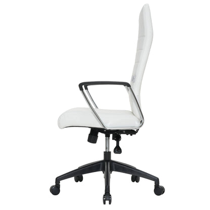 Hilton High-Back Leather Office Chair Adjustable Seat Height in Nylon - Elax Furniture