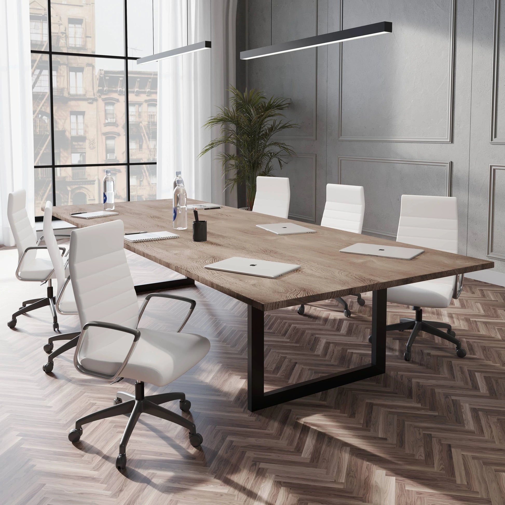 Hilton High-Back Leather Office Chair Adjustable Seat Height in Nylon - Elax Furniture