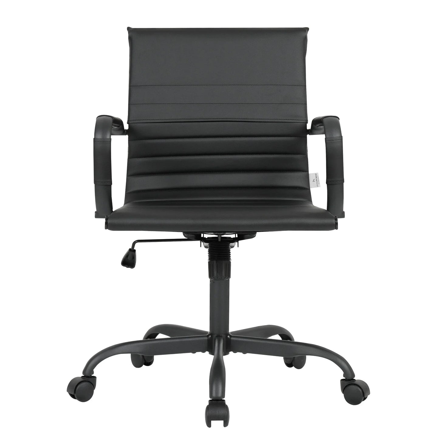 Harris Mid-Back Leather Adjustable Office Conference Chair with Armrests - Elax Furniture