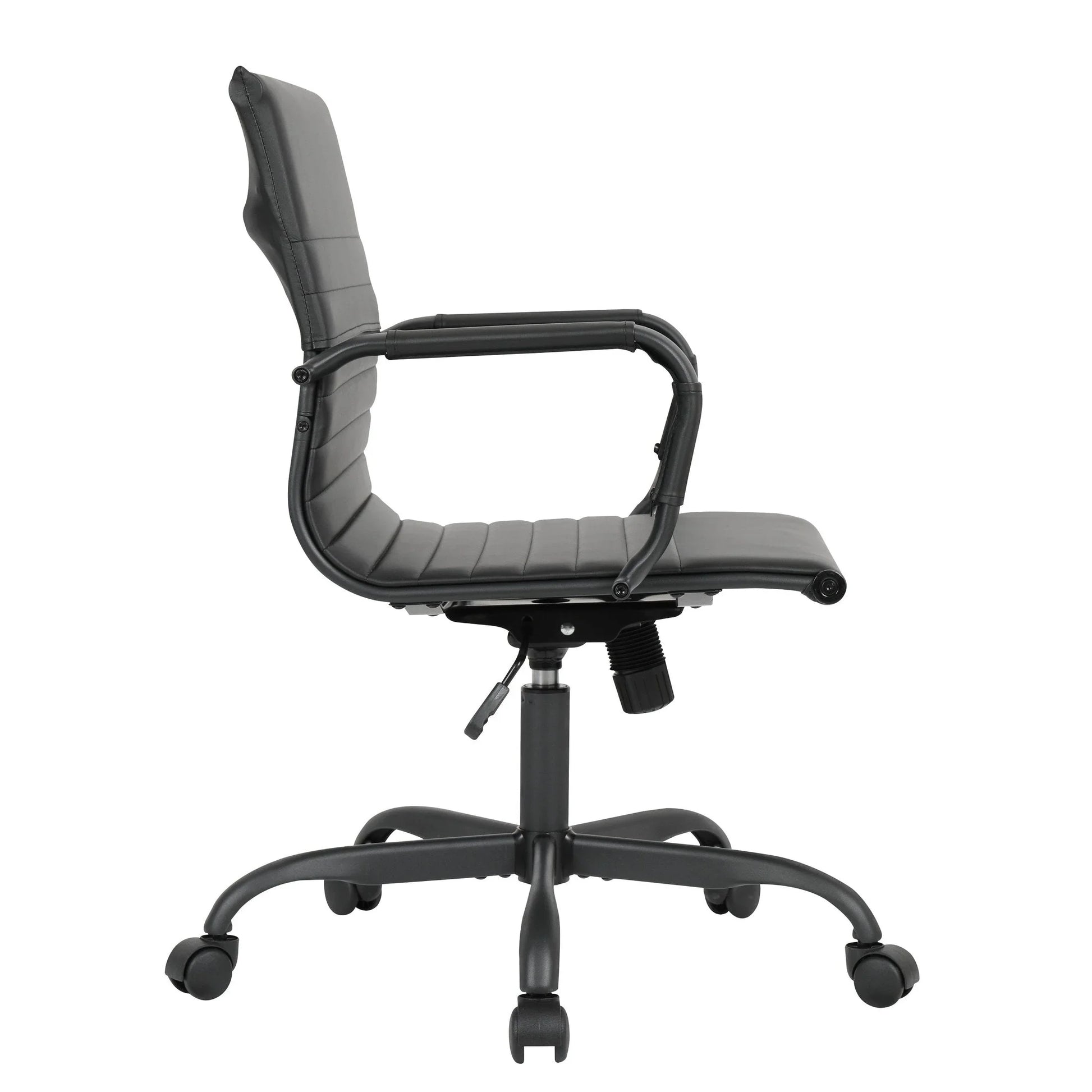 Harris Mid-Back Leather Adjustable Office Conference Chair with Armrests - Elax Furniture