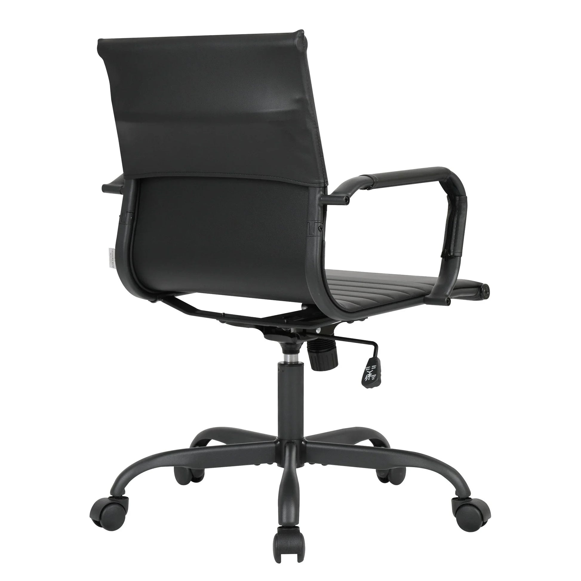 Harris Mid-Back Leather Adjustable Office Conference Chair with Armrests - Elax Furniture