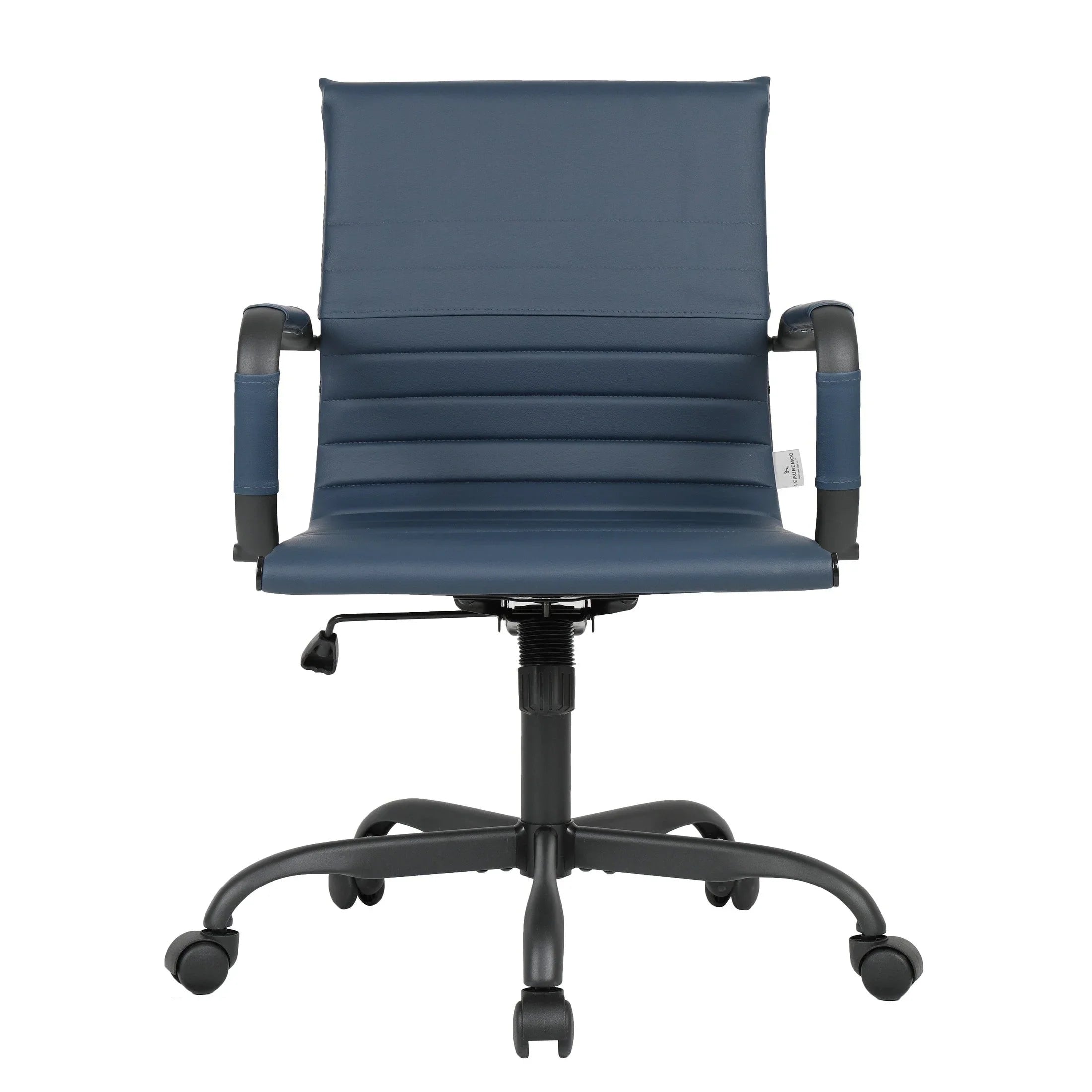 Harris Mid-Back Leather Adjustable Office Conference Chair with Armrests - Elax Furniture