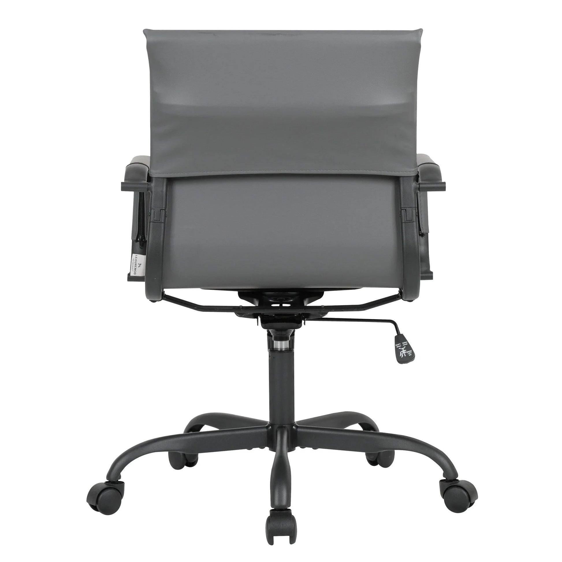 Harris Mid-Back Leather Adjustable Office Conference Chair with Armrests - Elax Furniture