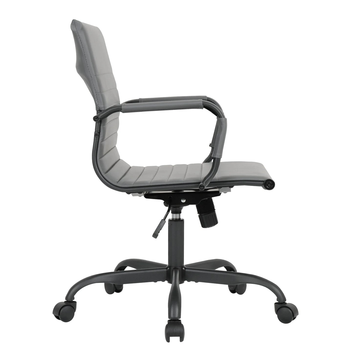 Harris Mid-Back Leather Adjustable Office Conference Chair with Armrests - Elax Furniture