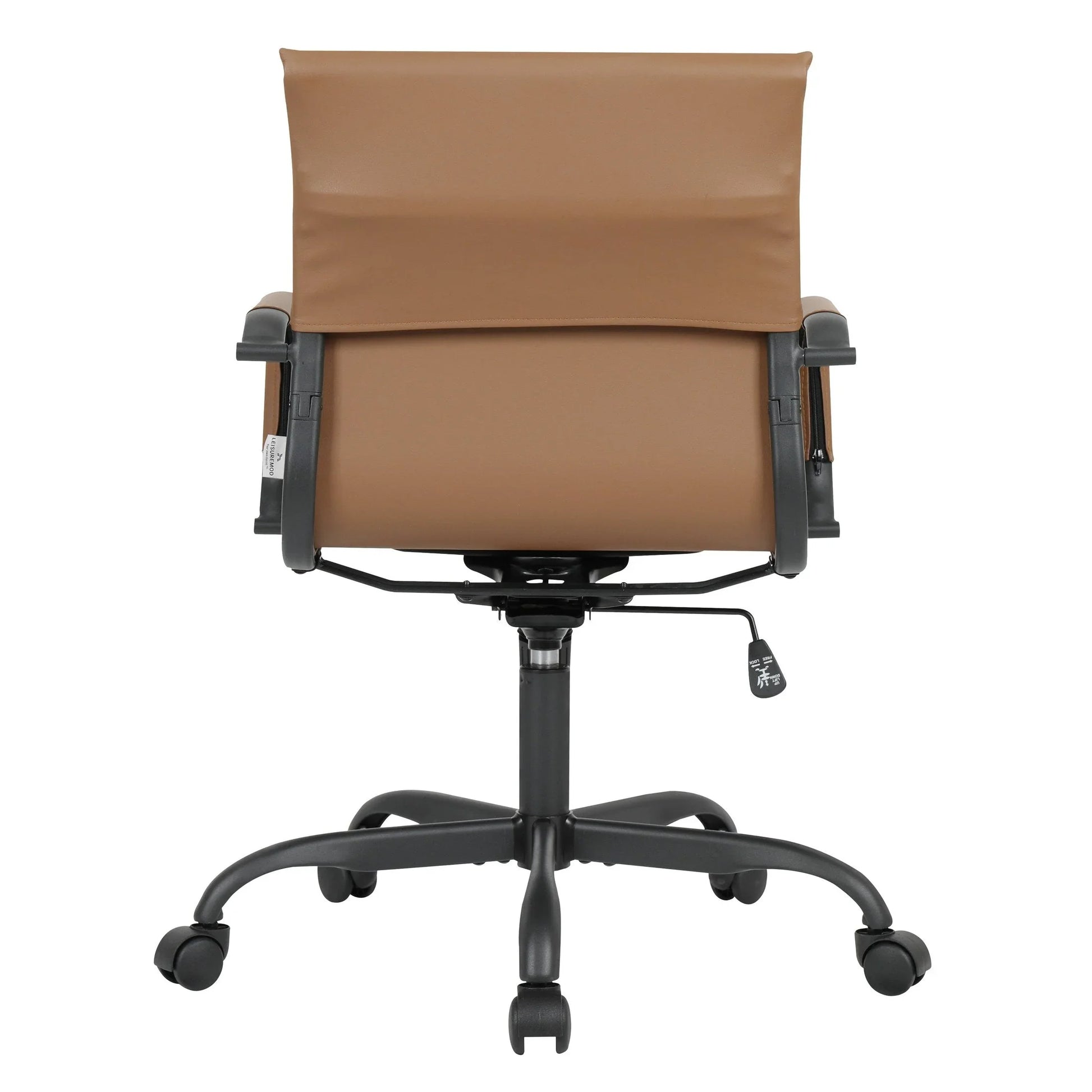 Harris Mid-Back Leather Adjustable Office Conference Chair with Armrests - Elax Furniture