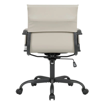 Harris Mid-Back Leather Adjustable Office Conference Chair with Armrests - Elax Furniture