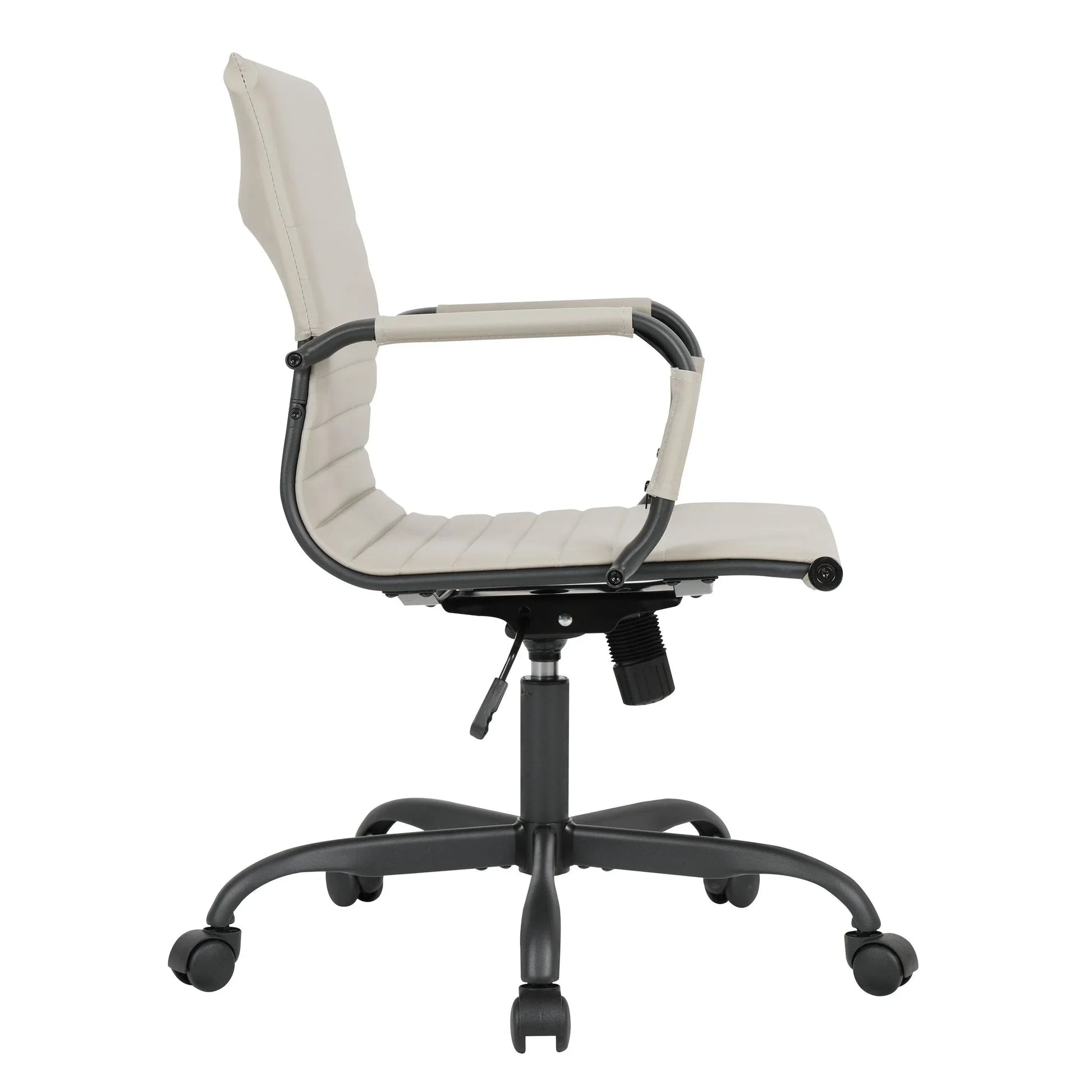 Harris Mid-Back Leather Adjustable Office Conference Chair with Armrests - Elax Furniture