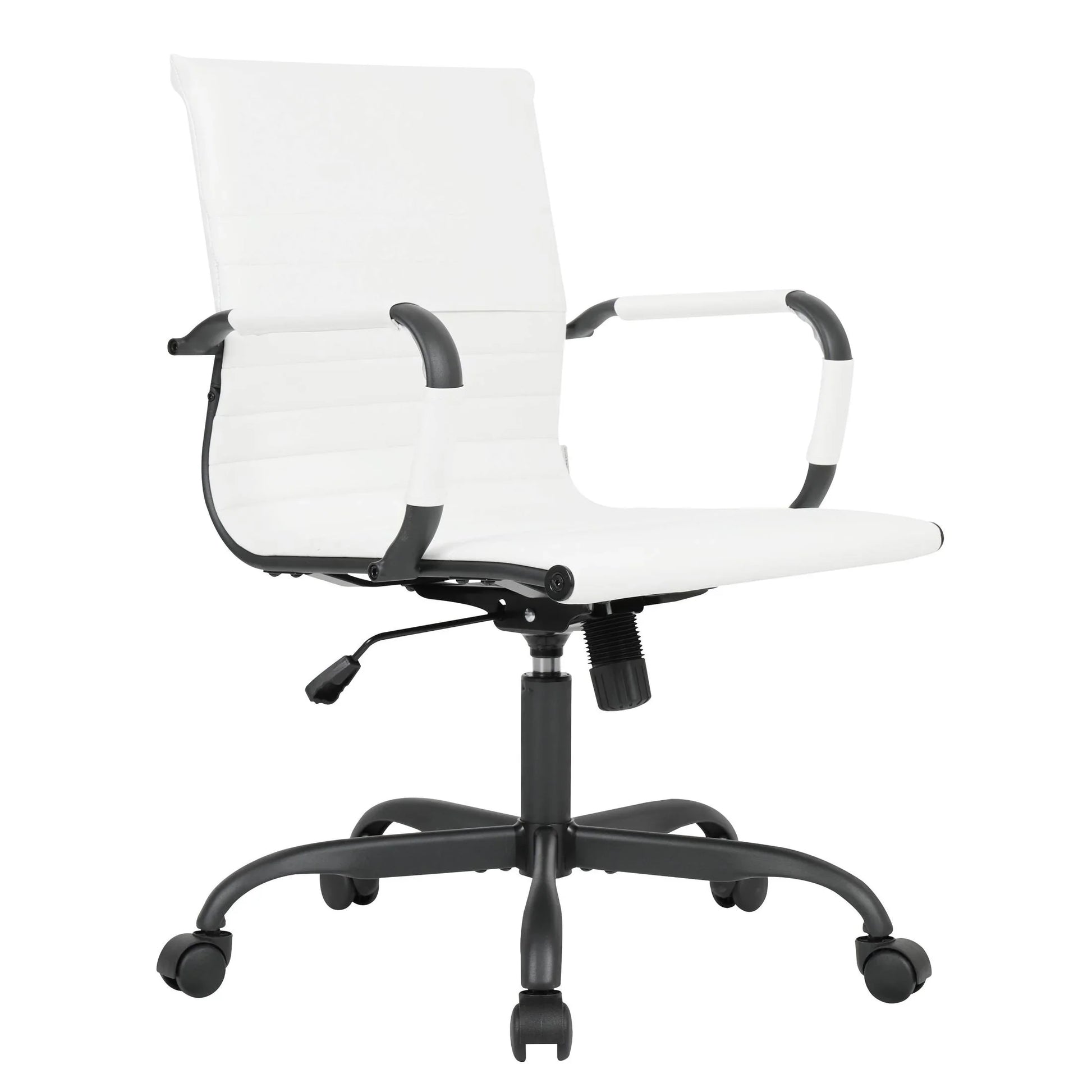 Harris Mid-Back Leather Adjustable Office Conference Chair with Armrests - Elax Furniture