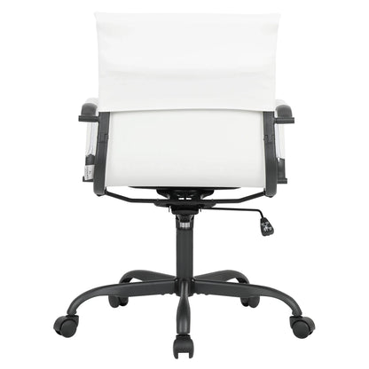 Harris Mid-Back Leather Adjustable Office Conference Chair with Armrests - Elax Furniture